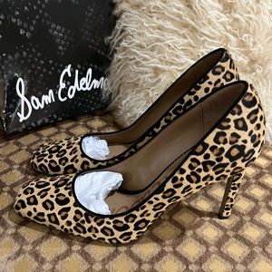 Sam Edelman Beth Leopard Fur Shoes
